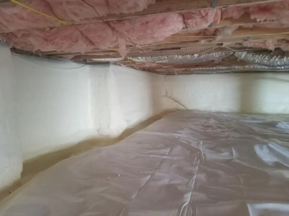 Crawl space encapsulation with closed-cell spray foam for Attic Insulation in Galt